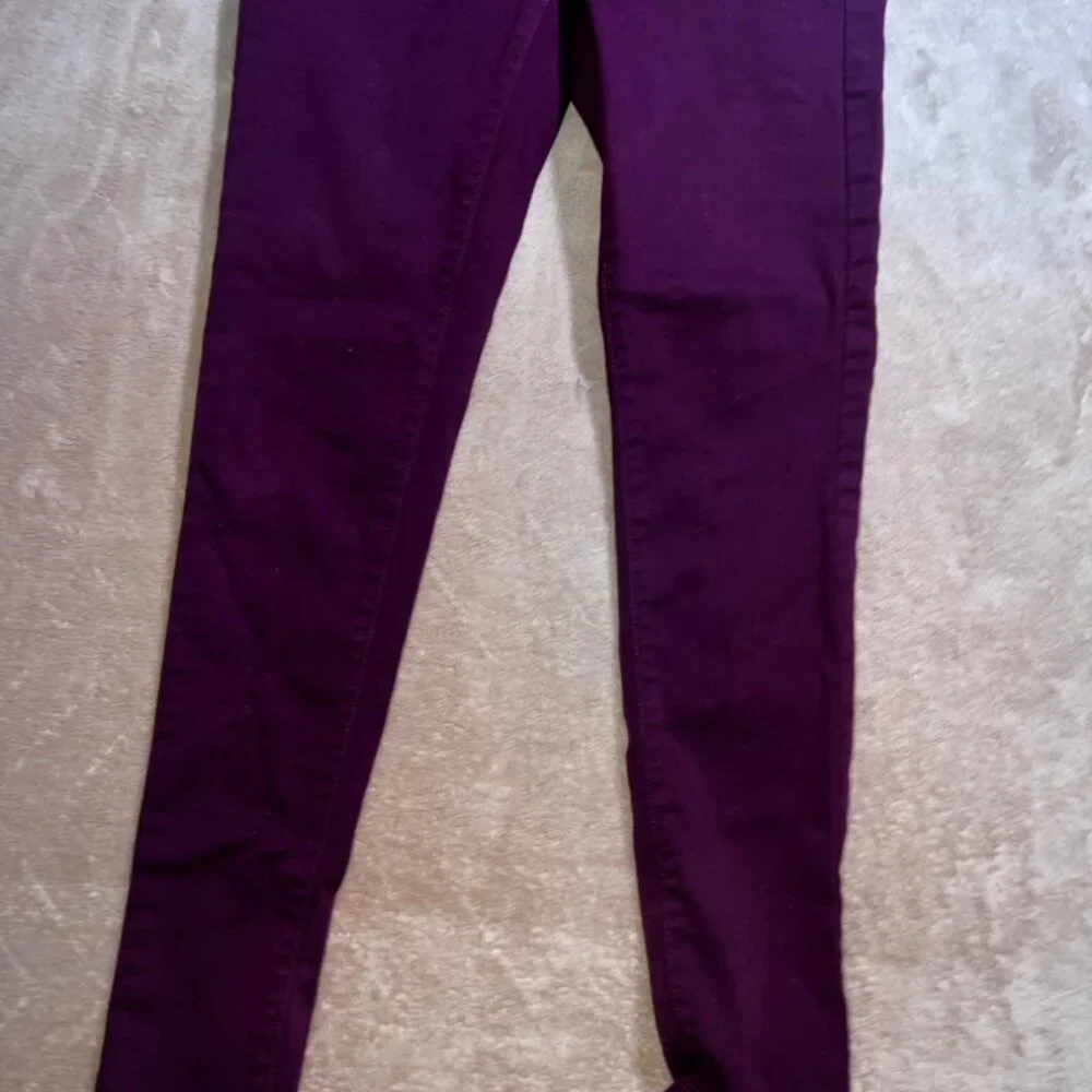 SO Girl 14 Burgundy Adjustable Waist‎ Stretch Pull Up Straight Legging Jeans